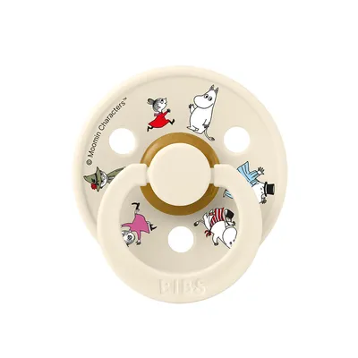 Пустушка BIBS x Moomins Colour Latex Round (кругла) Friends – Ivory