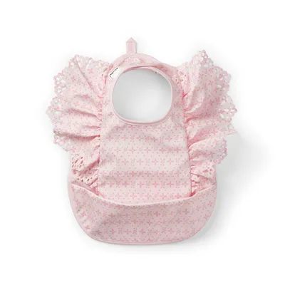 Нагрудник для годування Elodie Details Baby Bib Embroidery Anglaise Pink
