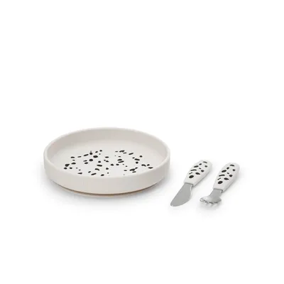 Набір для годування Elodie Details Silicone Plate Set Dalmatian Dots