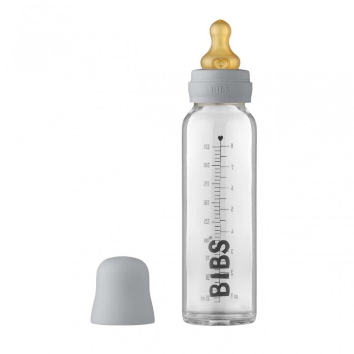 Скляна дитяча пляшечка BIBS Baby Glass Bottle повний комплект 225 мл – Cloud — Photo 2