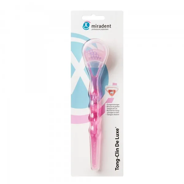 Щітка для очищення язика Tong-Clin De Luxe - Pink, (Miradent) — Photo 2