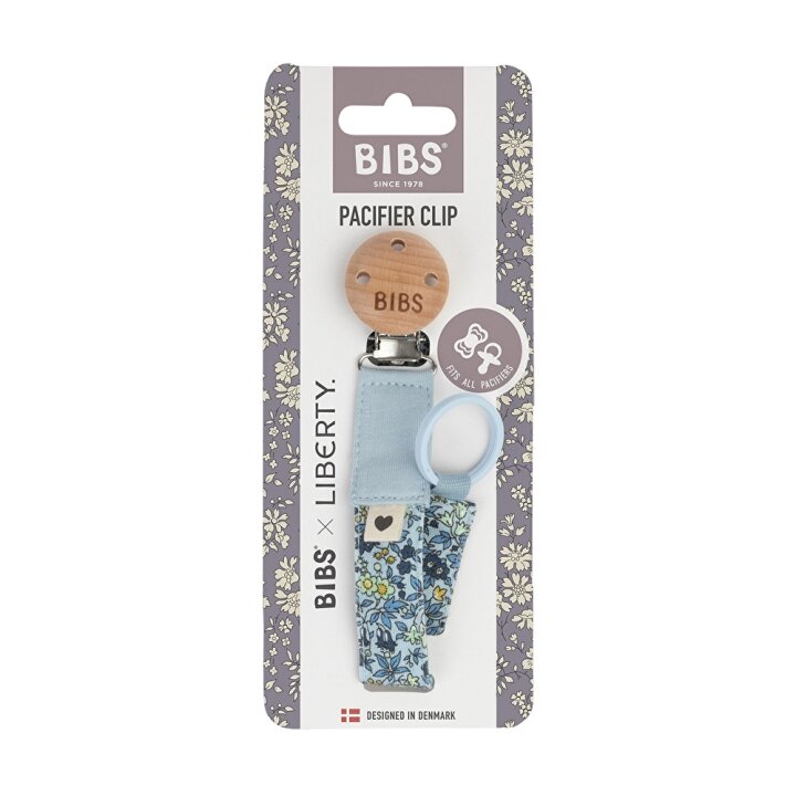 Тримач для пустушки BIBS x Liberty Pacifier Clip – Chamomile Lawn Baby Blue — Photo 5