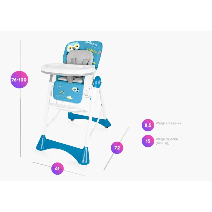 Стільчик для годування Baby Design Pepe NEW 05 TURQUOISE — Photo 5