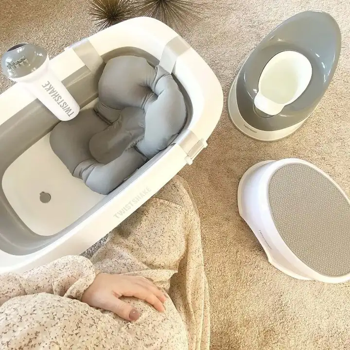 Розкладна ванна з вкладишем для купання Twistshake Pastel Grey — Photo 12