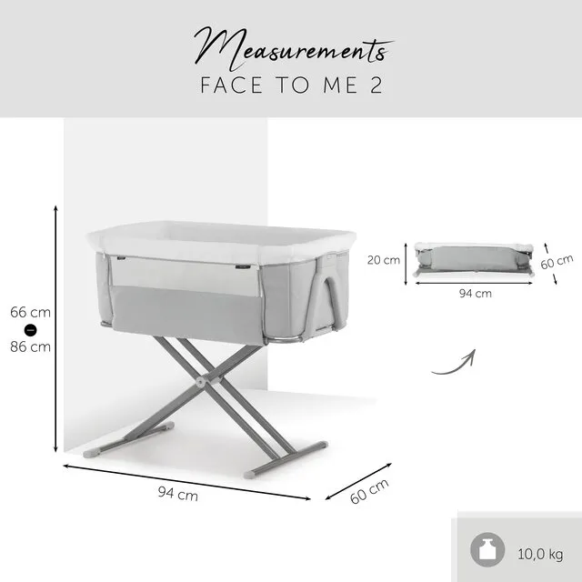 Приставне ліжко Hauck Face to Me 2 Melange Grey — Photo 15