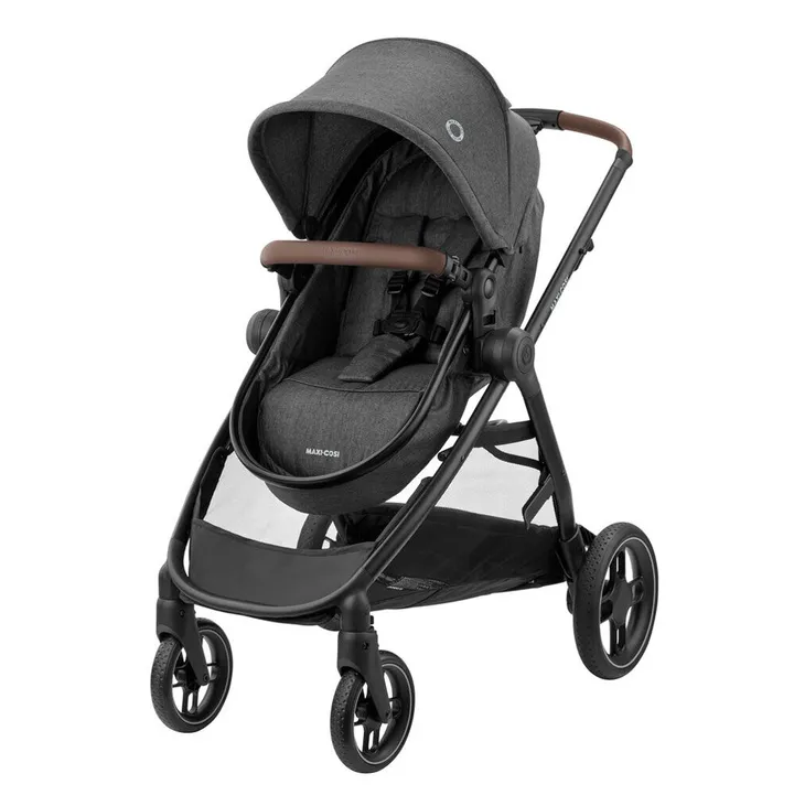 Коляска MAXI-COSI ZELIA S TRIO Dark Grey (Black Frame/Brown Leather + CabrioFix S i-Size + сумка) — Photo 25