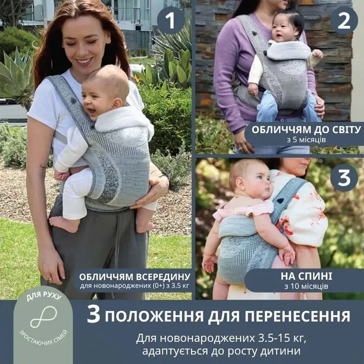 Рюкзак-переноска DreamBaby Inspire Grey — Photo 13