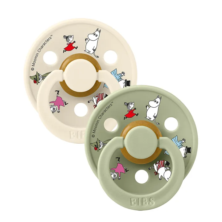Пустушка Bibs x Moomin Colour Latex Round (кругла) Friends – Ivory mix (2 в упаковці) (6-18 міс) — Photo 8