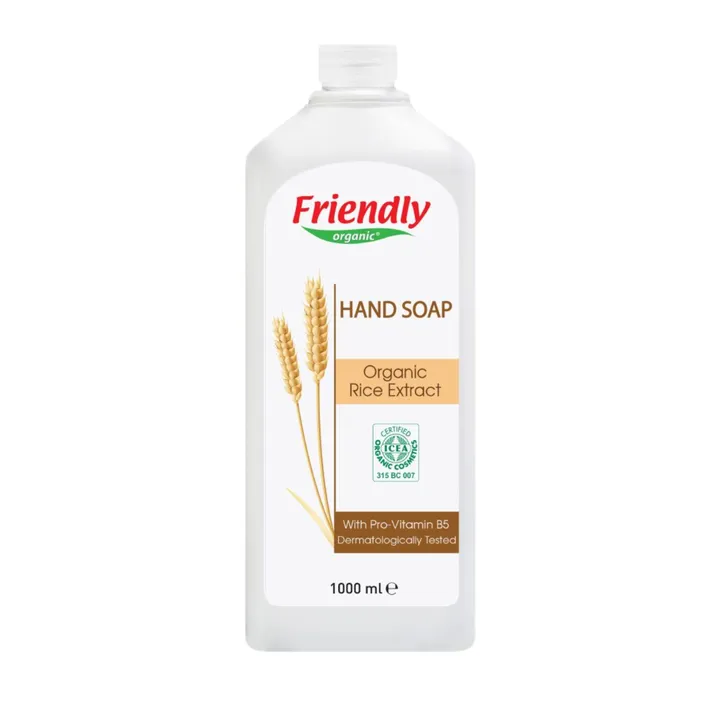 Органічне рідке мило для рук Friendly Organic з екстрактом рису 1000 мл — Photo 11