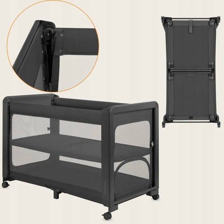Ліжечко дитяче 3 в 1 Lionelo PATTY GREY GRAPHITE — Photo 8