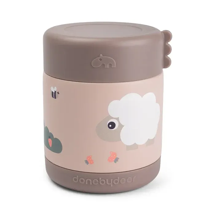 Термоc для їжі Tiny farm Powder 300 ml Done by Deer (пудровий) — Photo 4