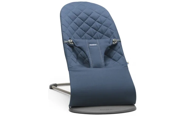 Шезлонг для немовлят BabyBjorn Bouncer BLISS Woven Navy Blue Classic Quilt — Photo 7
