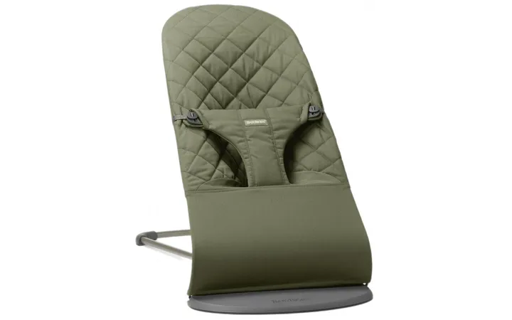 Шезлонг для немовлят BabyBjorn Bouncer BLISS Woven Dark Green Classic Quilt — Photo 6