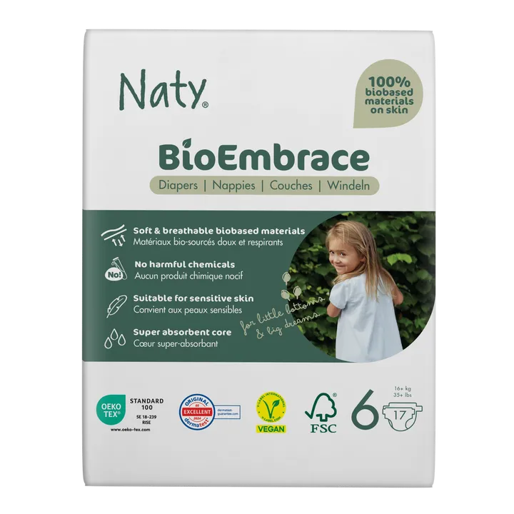 Одноразові дитячі підгузки BioEmbrace "NATY". Розмір 6 (16+ кг.), 17 шт. в упаковці. — Photo 10