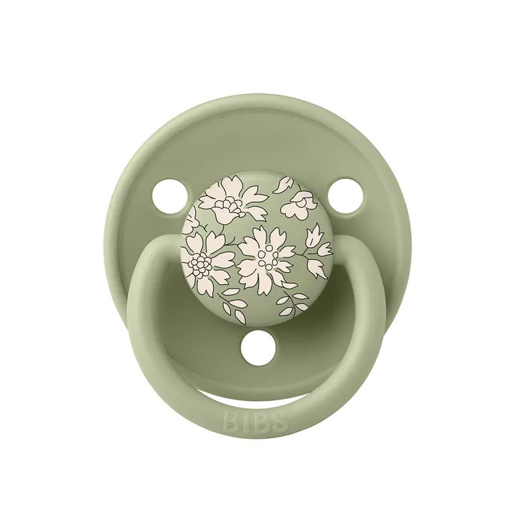 Пустушка BIBS x Liberty De Lux Silicone Round (кругла) Onesize – Capel Sage / Fossil Mix (2 в упаковці) 0-36 міс. — Photo 6