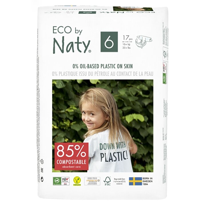 Одноразові дитячі підгузки Eco by Naty Розмір 6 (від 16 кг.), 17 шт — Photo 2