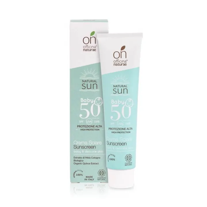 Органічний дитячий сонцезахисний флюїд SPF 50 в алюмінієвій тубі Officina Naturae, 75 мл — Photo 14