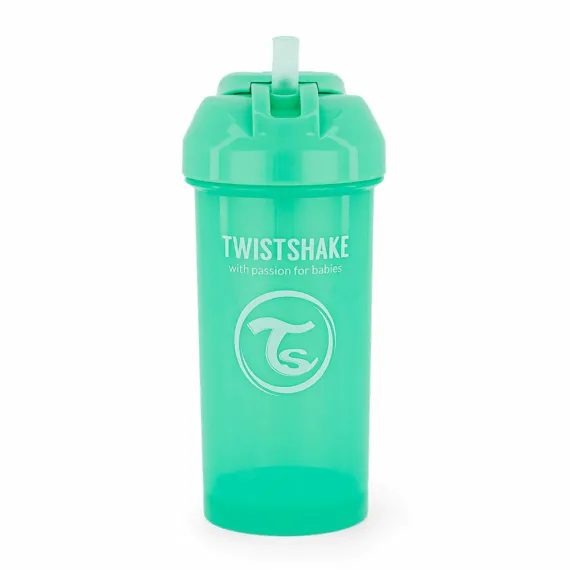 Чашка непроливайка із силіконовою соломинкою 360мл Twistshake Pastel Green 6+міс