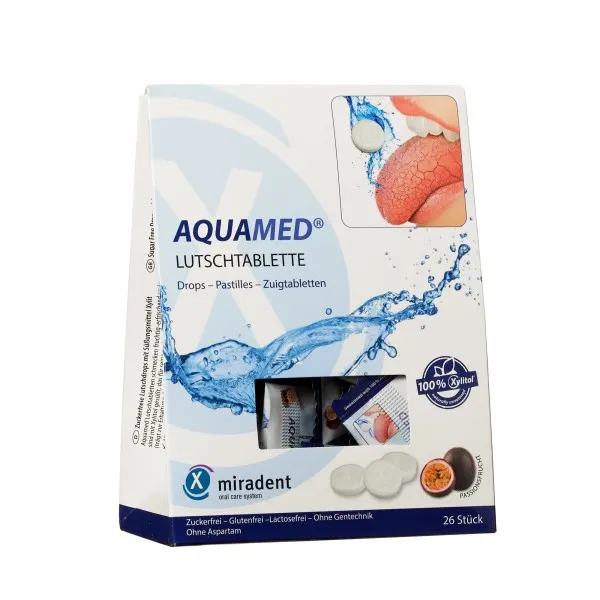 Льодяники з ксилітолом проти ксеростомії Aquamed (26 шт), (Miradent)