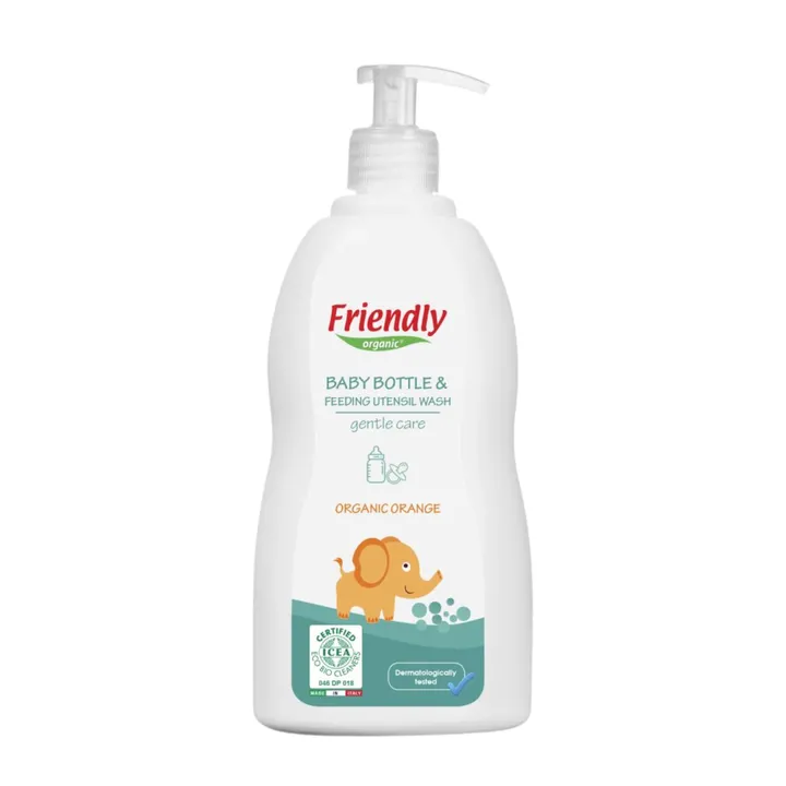 Органічний миючий засіб для дитячого посуду, пляшок, сосок Friendly Organic з ароматом апельсина, 500 мл — Photo 11