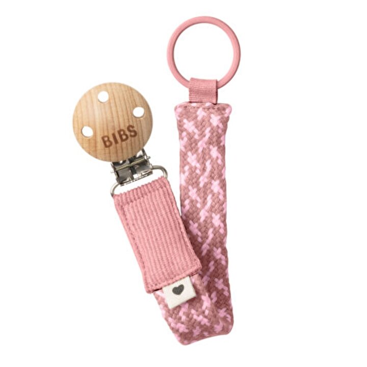 Тримач для соски BIBS Pacifier Clip Braided Dusty Pink/Baby Pink — Photo 2