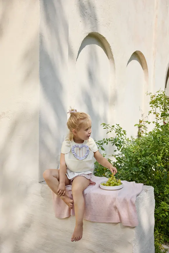 Нагрудник для годування Elodie Details Baby Bib Oat White — Photo 3
