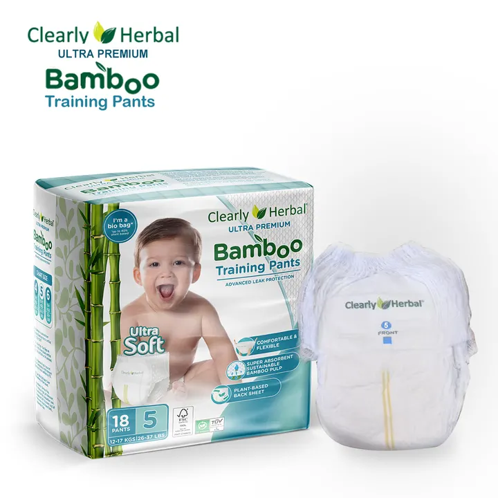Підгузки-трусики Clealry Herbal Bamboo, розмір 5 (12-17 кг), 18 шт.