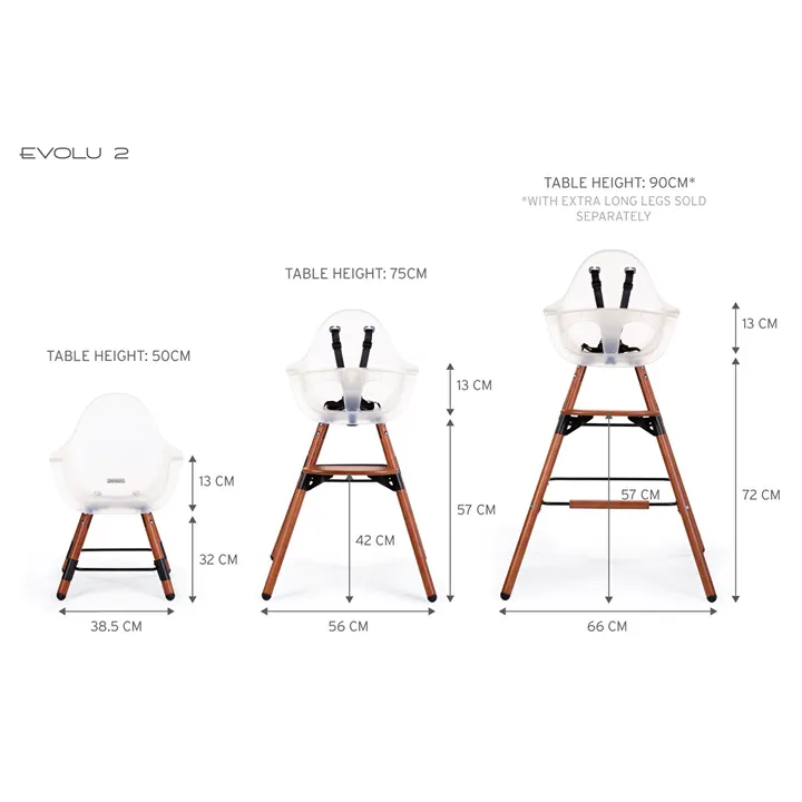 Стілець для годування Childhome Evolu 2 з бампером nut/frosted, арт. CHEVOCHFR — Photo 16