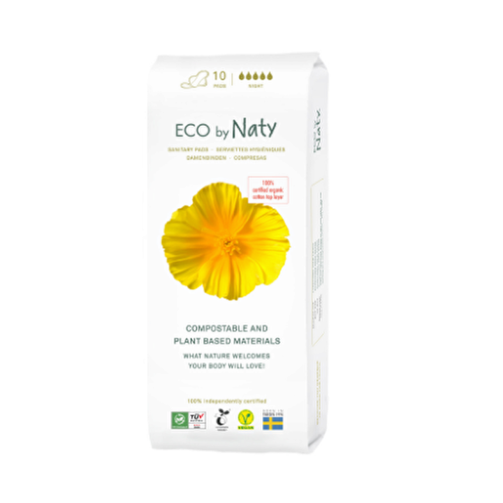 Одноразові гігієнічні жіночі прокладки ECO BY NATY, 10шт