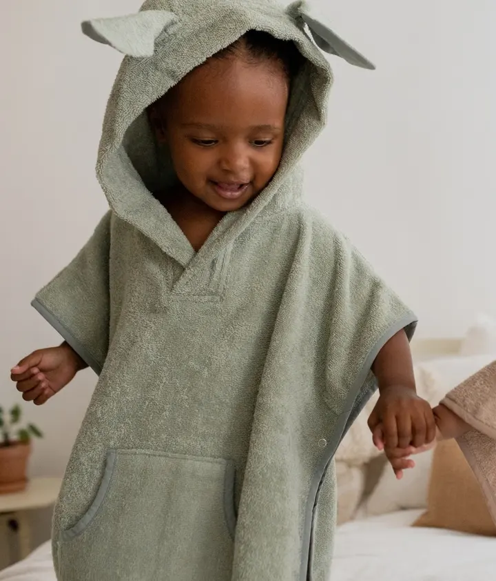 Рушник пончо з капюшоном BIBS Kangaroo Poncho Toddler Petrol — Photo 12