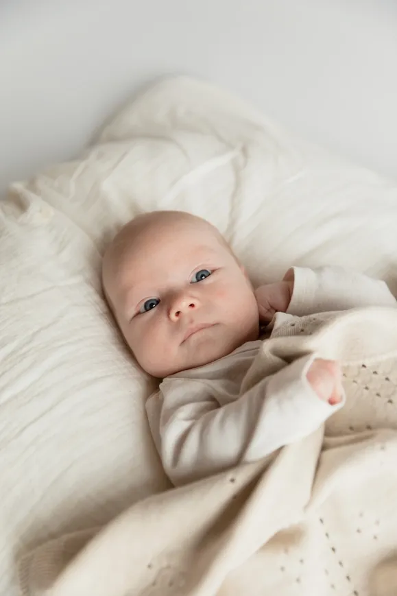 В'язана ковдра BIBS Knitted Blanket Pointelle Ivory — Photo 6