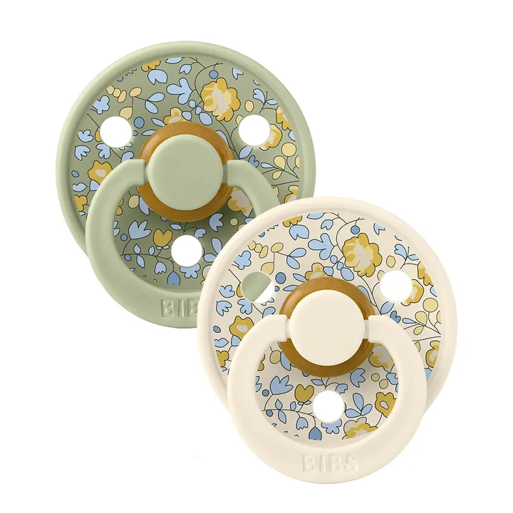 Пустушка BIBS x Liberty Colour Latex Round (кругла) – Eloise Sage / Ivory Mix (2 в упаковці) 0-6 міс. — Photo 6