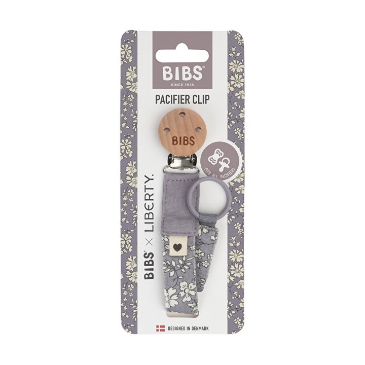 Тримач для пустушки BIBS x Liberty Pacifier Clip – Capel Fossil Grey — Photo 6