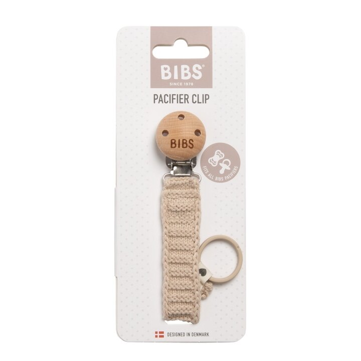 Тримач для пустушки в&#039;язаний BIBS Pacifier Clip Knitted Ivory — Photo 5