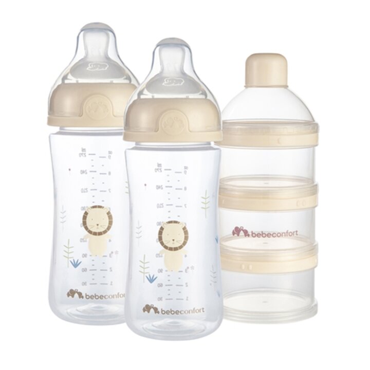 Набір для годування BEBE CONFORT PHYSIO AIR 270 ML 2шт з диспенсером Sand