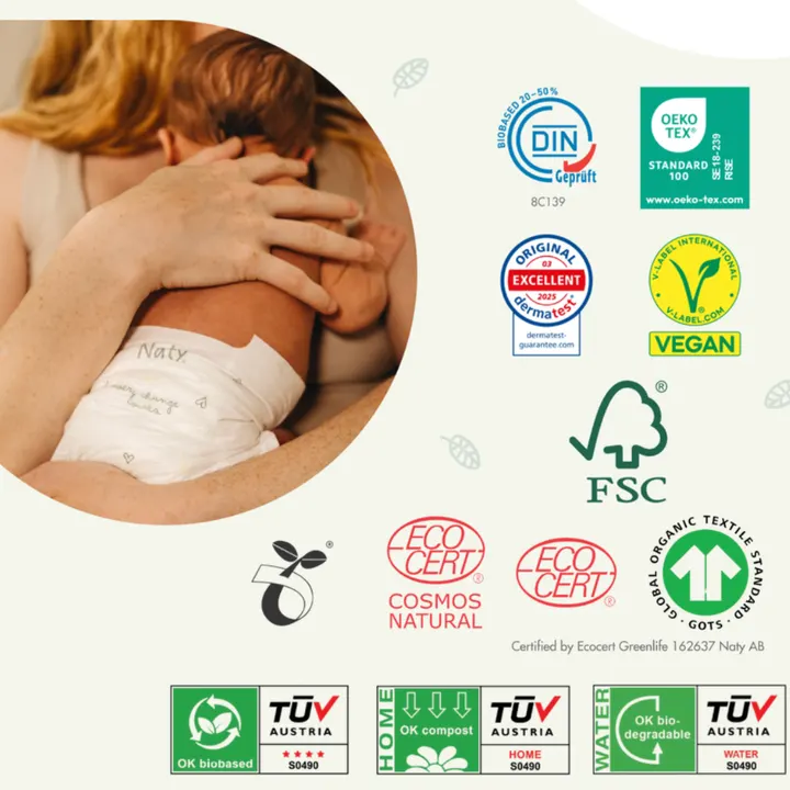 Одноразові дитячі підгузки BioEmbrace "NATY". Розмір 2 (3-6 кг.), 33 шт. в упаковці. — Photo 14