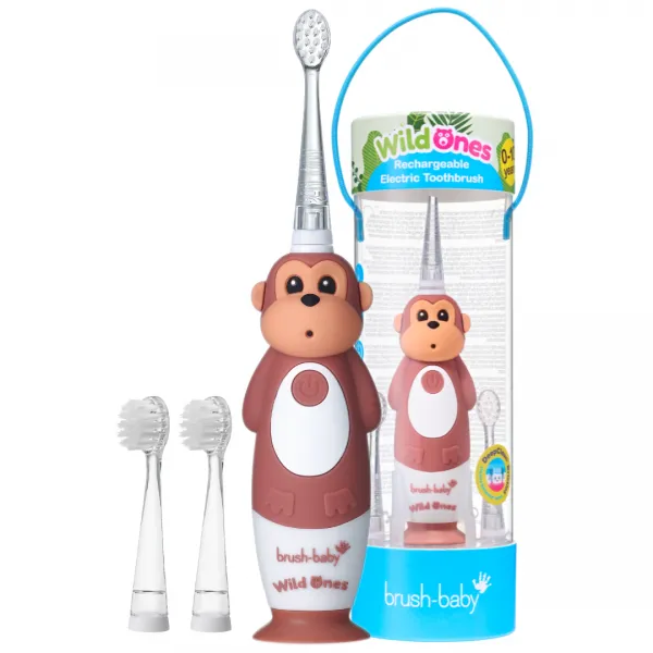 Електрична зубна щітка Sonic Toothbrush (0-10 років) - Мавпочка, (Brush-baby) — Photo 5