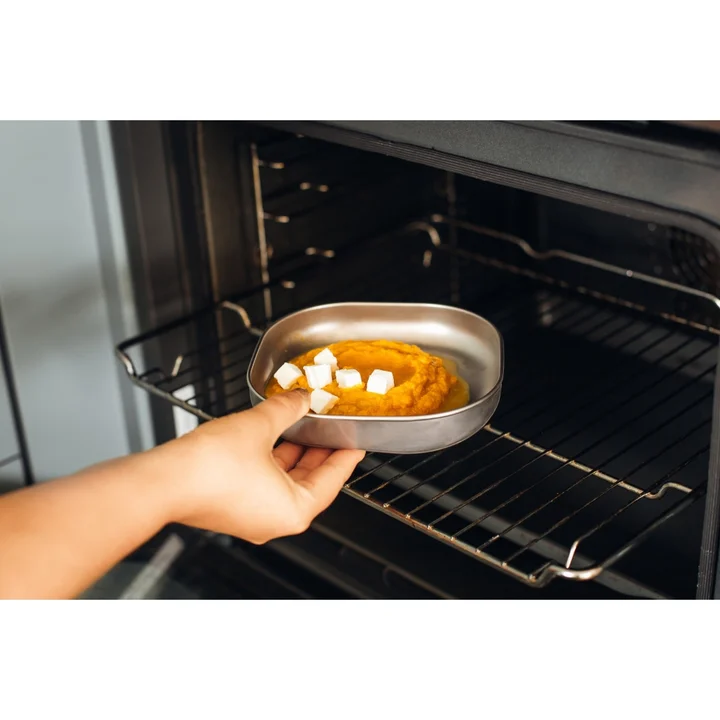 Набір: тарілка, миска, стакан Beaba металеві 4+ оливковий, арт. 913583 — Photo 9
