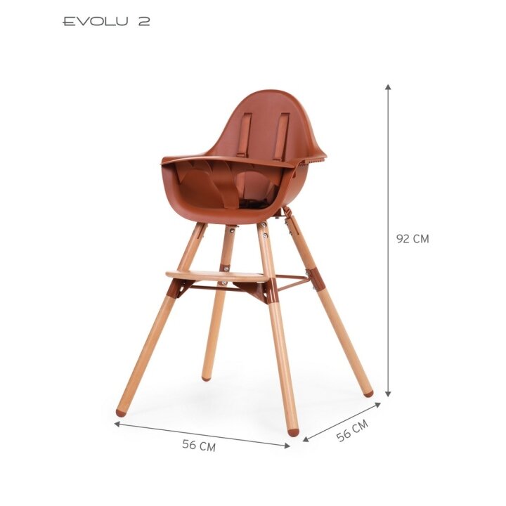 Стілець для годування Childhome Evolu 2 з бампером natural/rust — Photo 64