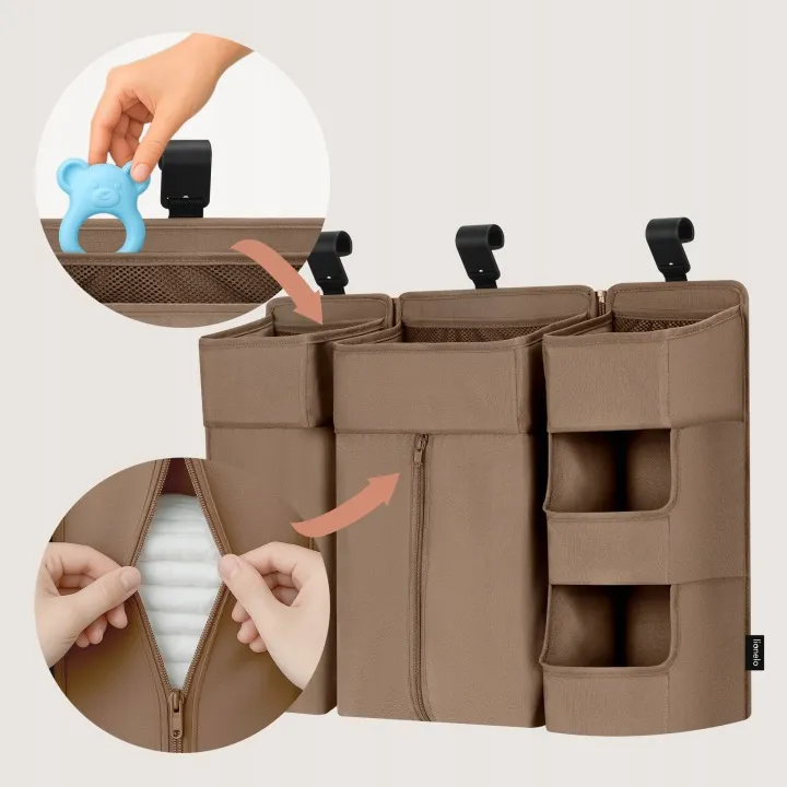 Органайзер для ліжечка Lionelo SIDEPOCKET LARGE BEIGE — Photo 6