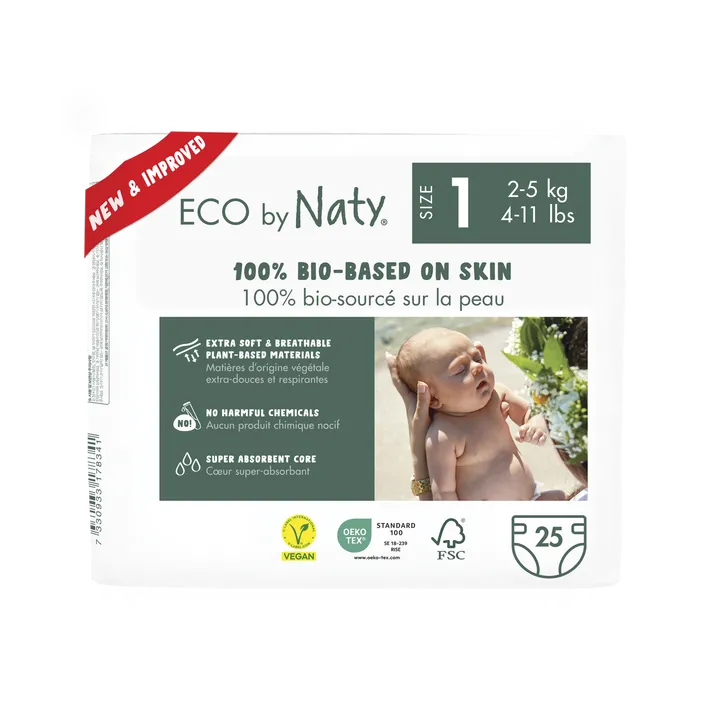 Органічні підгузники Eco by Naty Розмір 1 (від 2 до 5 кг) 25 шт — Photo 10