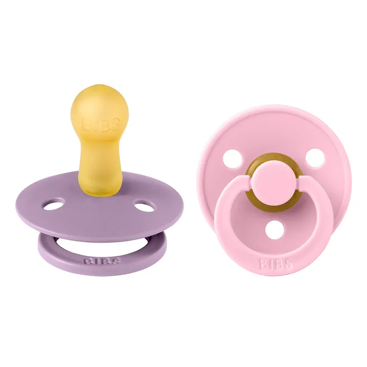 Соска пустушка BIBS Colour Latex Round (кругла) – Lavender/Baby Pink (2 в упаковці) 0-6 міс. — Photo 4