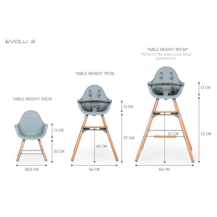 Стілець для годування Childhome Evolu 2 з бампером natural/mint — Photo 44