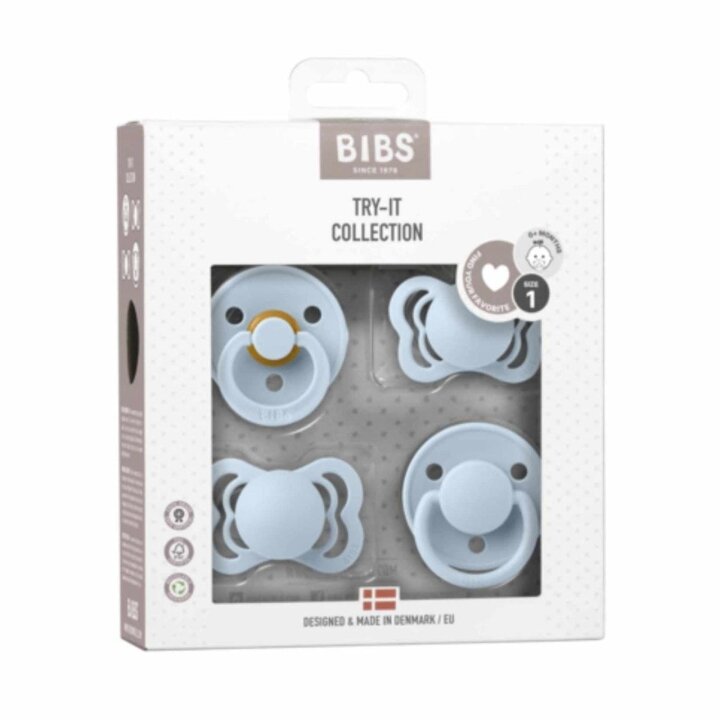 Набір сосок пустушок BIBS Try It Collection Baby Blue від народження 0-6 міс — Photo 4