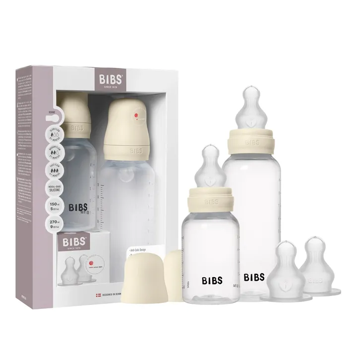 Набір дитячих пляшечок BIBS Grow and Flow Round Silicone 150 мл/270 мл - Ivory — Photo 6