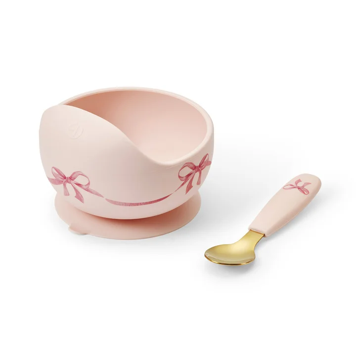 Набір для годування Elodie Details Silicone Bowl Set Rosy Bow — Photo 6