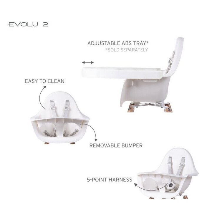 Стілець для годування Childhome Evolu 2 з бампером natural/white — Photo 49