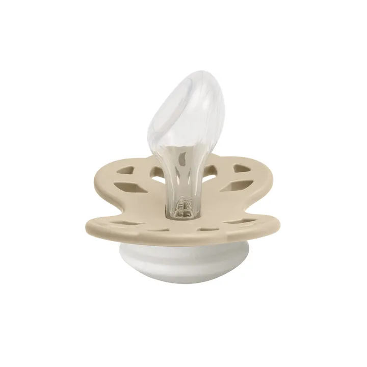 Соска пустушка BIBS Infinity Silicone Anatomical (анатомічна) – Vanilla GLOW (світиться в темряві) 0-6 міс. — Photo 4
