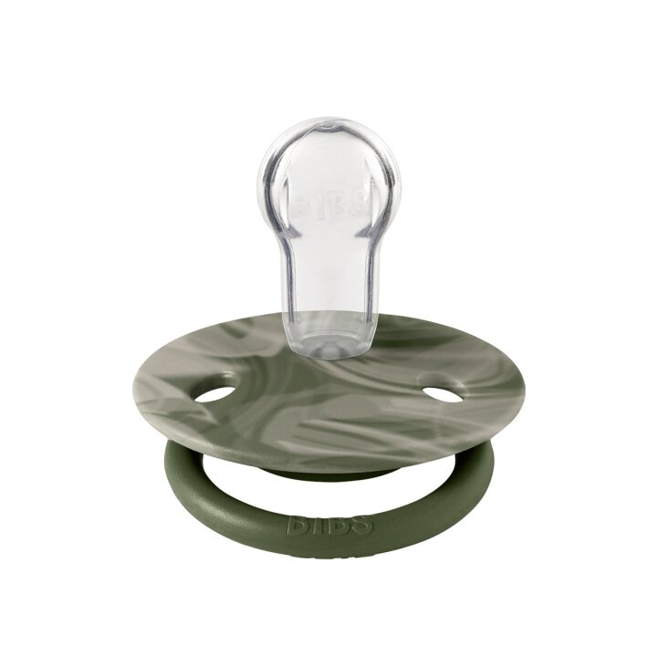 Соска пустушка BIBS De Lux Silicone Round (кругла) – Tie Dye Camo Hunter Green Sand 0-36 міс. — Photo 5