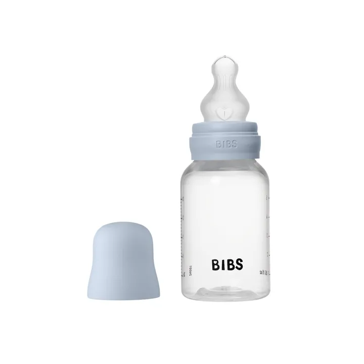 Дитяча пляшечка BIBS Baby Bottle Round Silicone 150 мл Slow Flow (повільний потік) Baby Blue — Photo 4